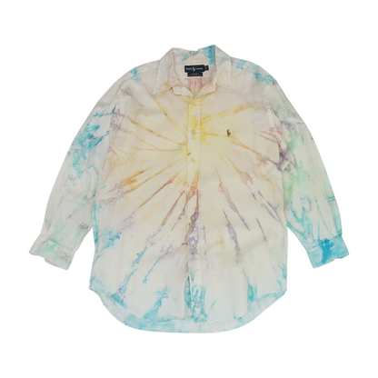 Multi Tie-Dye Long Sleeve Button Down