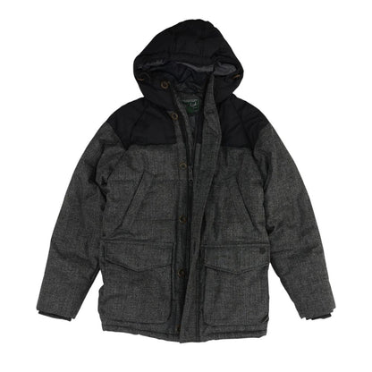 Gray Color Block Puffer Jacket