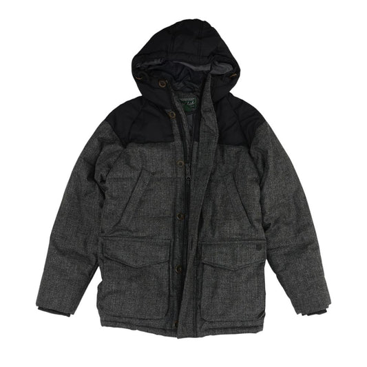 Gray Color Block Puffer Jacket