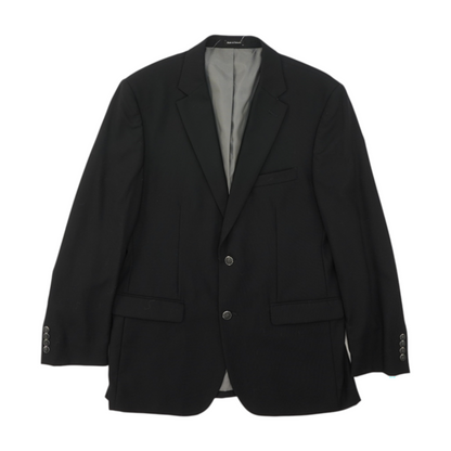 Black Long Solid Suit Jacket