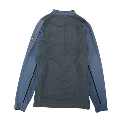 Gray Color Block 1/4 Zip Pullover