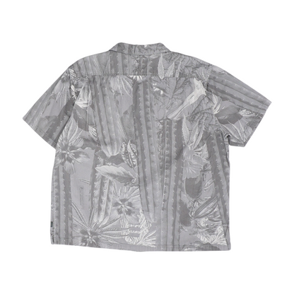Gray Graphic Short Sleeve Button Down