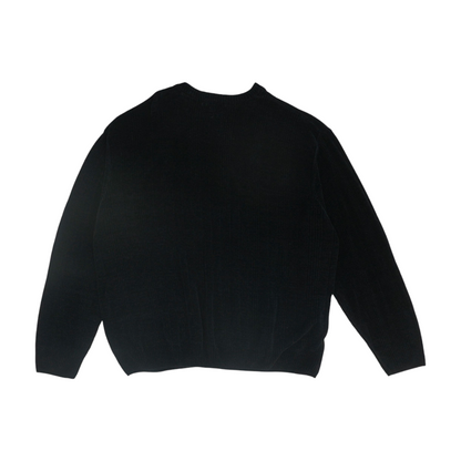 Black Solid Pullover Sweater