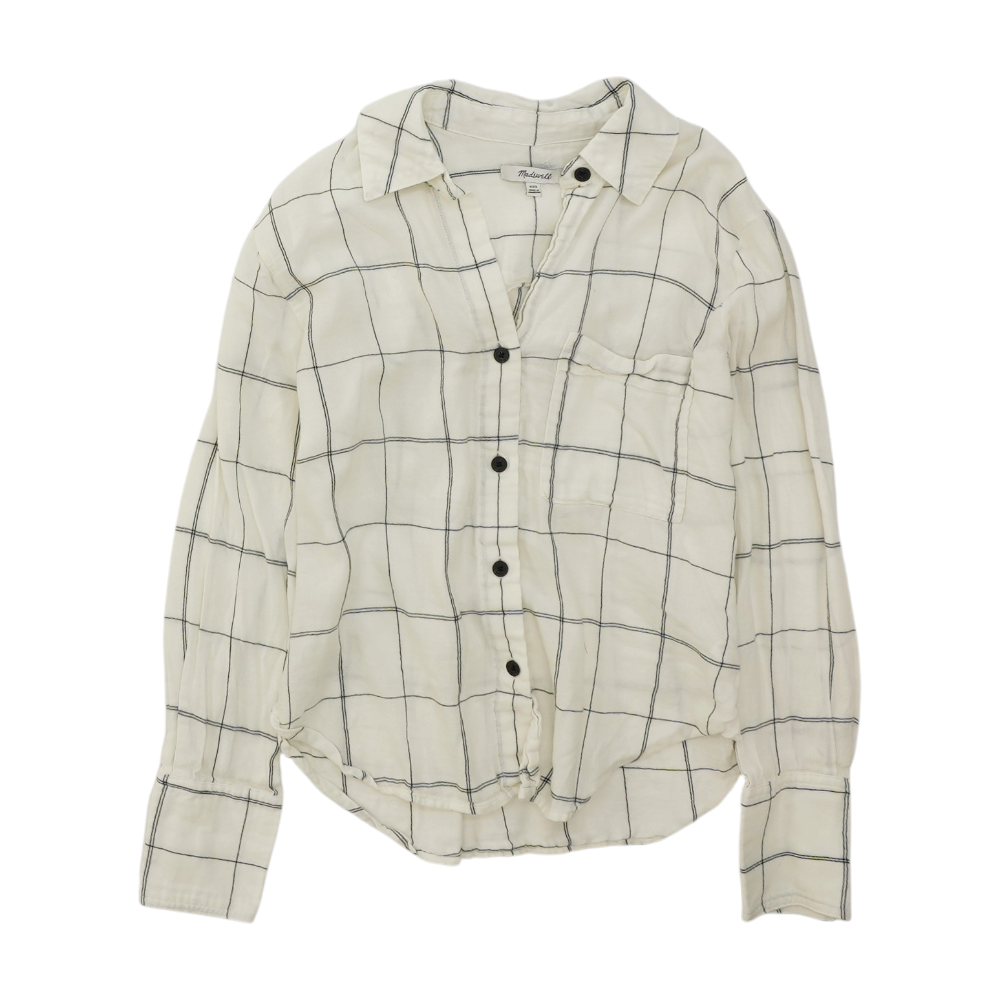 White Check Button Down