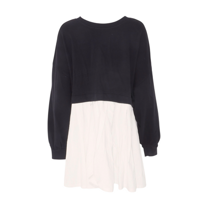 Black Color Block Mini Dress