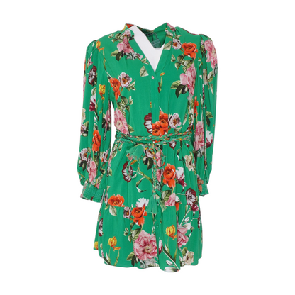 Green Floral Mini Dress