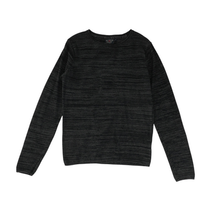 Gray Striped Pullover Sweater