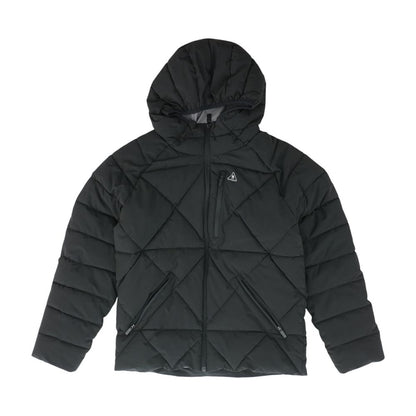Black Solid Puffer Jacket