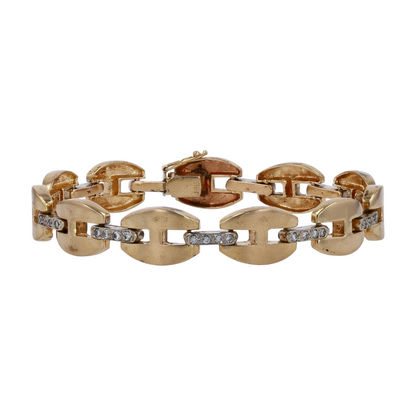 14K Yellow Gold Diamond Tennis Bracelet