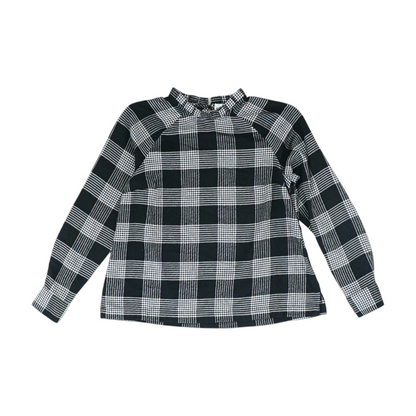Black Petite Plaid Blouse