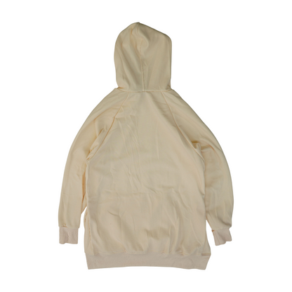 Beige Solid Hoodie Pullover