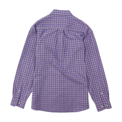 Purple Plaid Long Sleeve Button Down