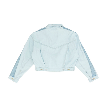 Blue Solid Denim Jacket