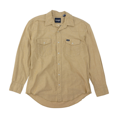 Tan Solid Long Sleeve Button Down