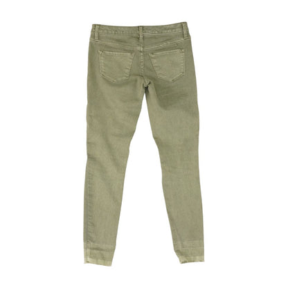 Green Solid Skinny Leg Jeans