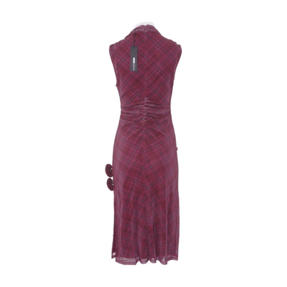 Maroon Plaid Midi Dress