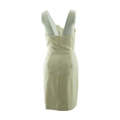Beige Solid Mini Dress