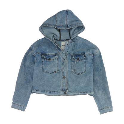 Blue Solid Denim Jacket