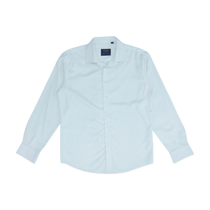 White Solid Long Sleeve Button Down
