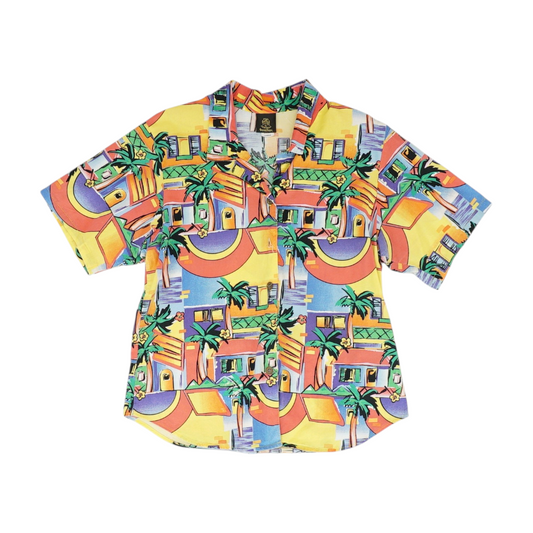 Multi Tropical Short Sleeve Button Down