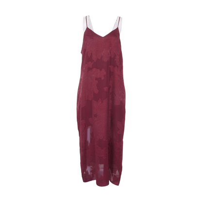 Burgundy Floral Midi Dress
