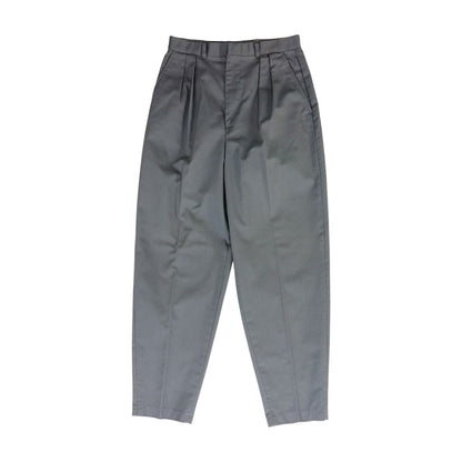 Vintage Gray Pleated-Front Solid Pants