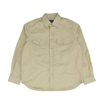 Tan Solid Long Sleeve Button Down