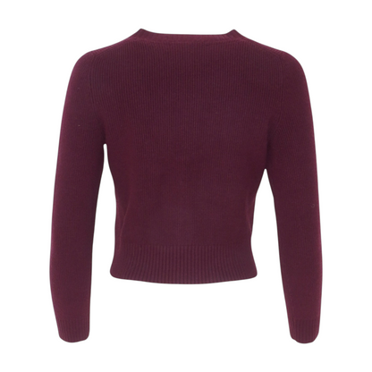 Burgundy Petite Cardigan Sweater