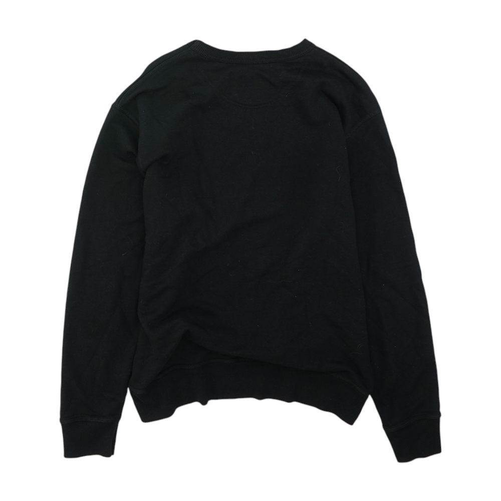 Black Solid Sweatshirt Pullover