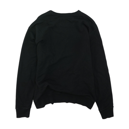 Black Solid Sweatshirt Pullover