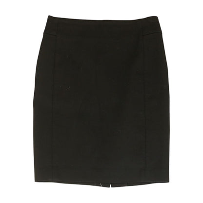 Black Solid Midi Skirt