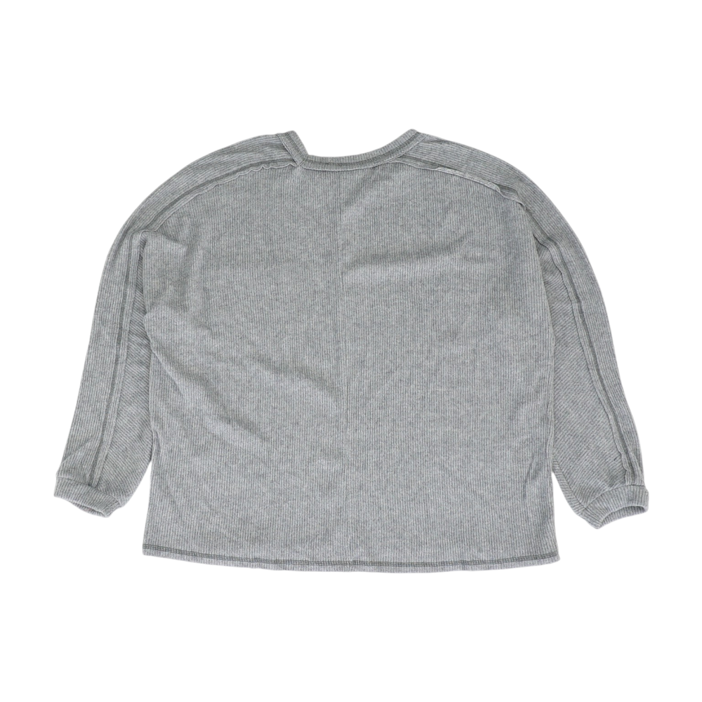 Gray Plus Size Solid Sweatshirt Pullover
