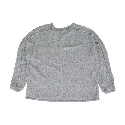 Gray Plus Size Solid Sweatshirt Pullover