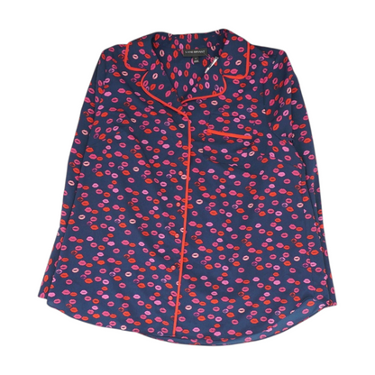 Navy Print Pajama Top