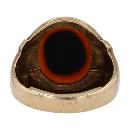 10K Yellow Gold Brown Stone Fashion Ring