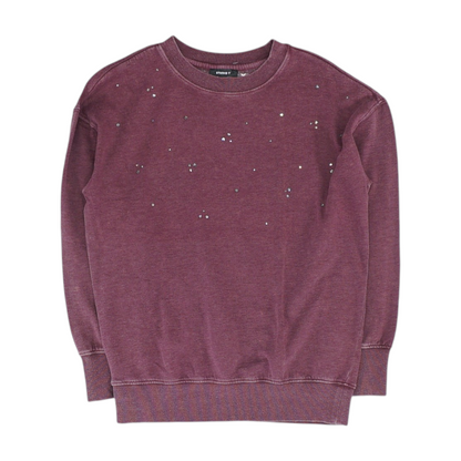 Maroon Solid Sweatshirt Pullover