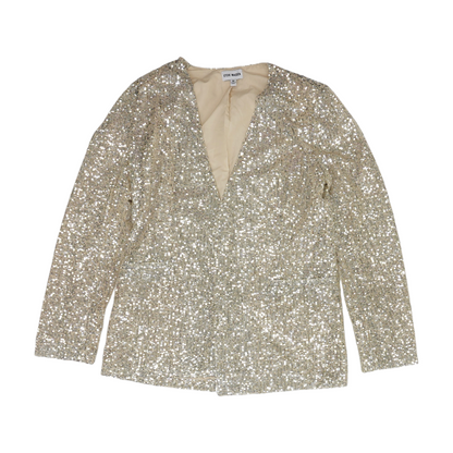 Beige Solid Blazer