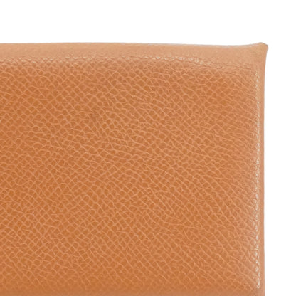 Gold Calvi Card Holder in Epsom Calfskin