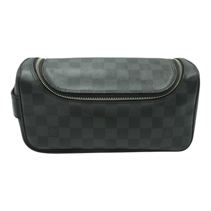 Black Toiletry Pouch in Damier Graphite