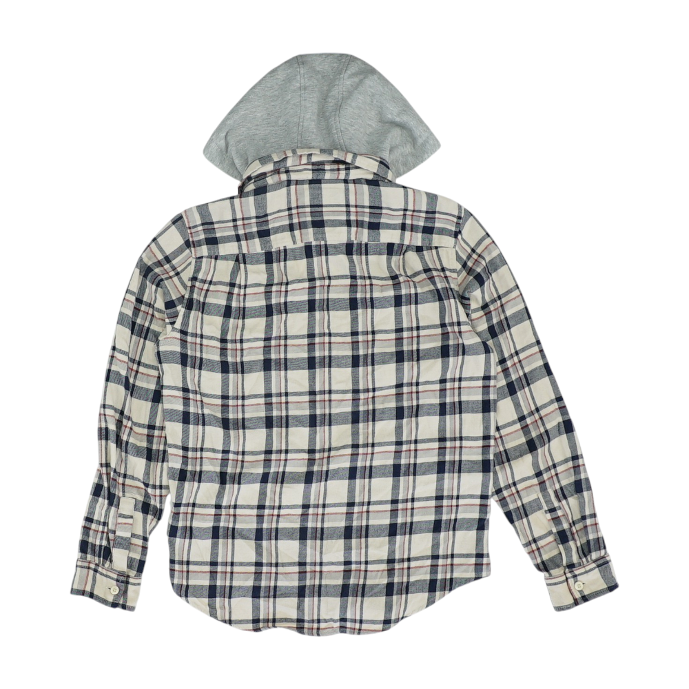 Navy Plaid Flannel Button Down