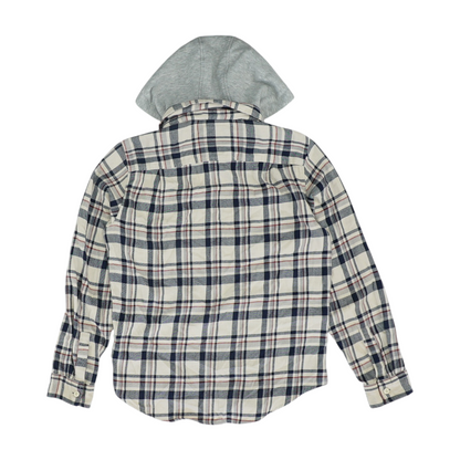 Navy Plaid Flannel Button Down