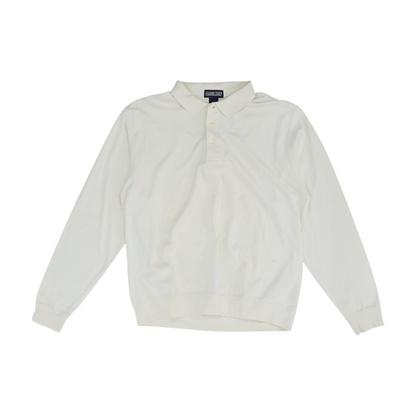 Ivory Solid Long Sleeve Polo