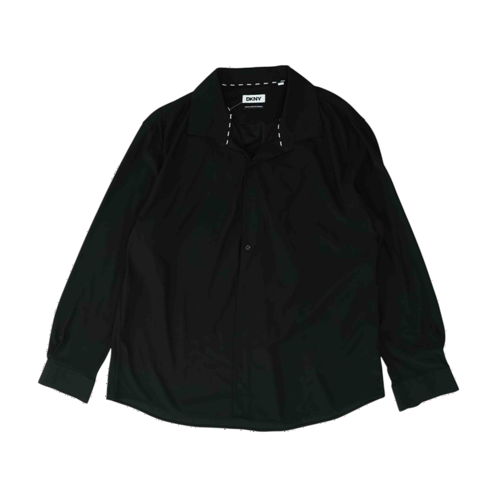 Black Solid Long Sleeve Button Down