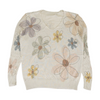 Beige Floral Pullover Sweater