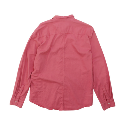Pink Solid Long Sleeve Button Down