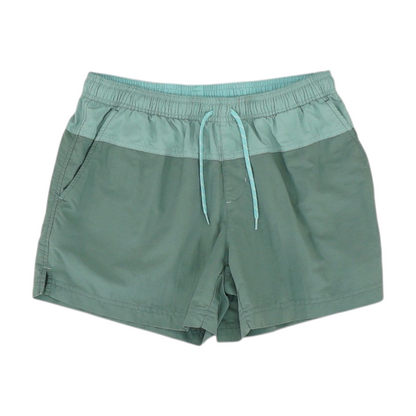 Green Color Block Swim Bottom