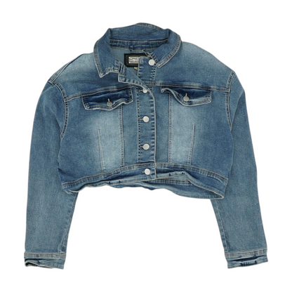 Blue Solid Denim Jacket