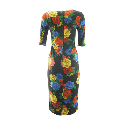 Black Floral Midi Dress