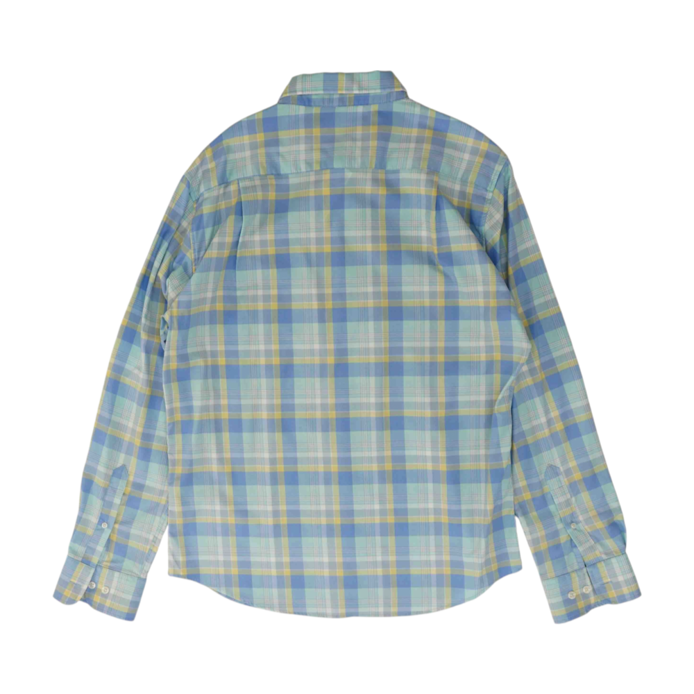 Blue Plaid Long Sleeve Button Down
