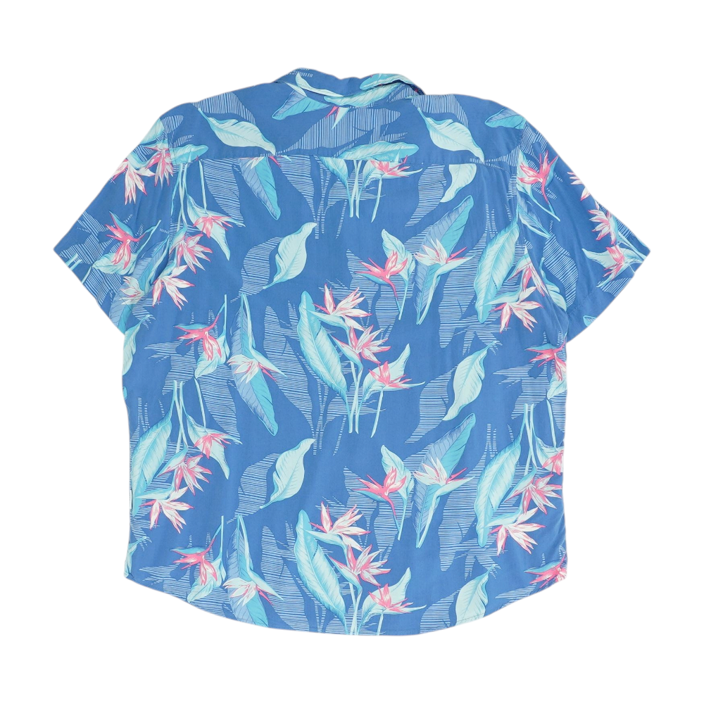 Blue Print Short Sleeve Button Down